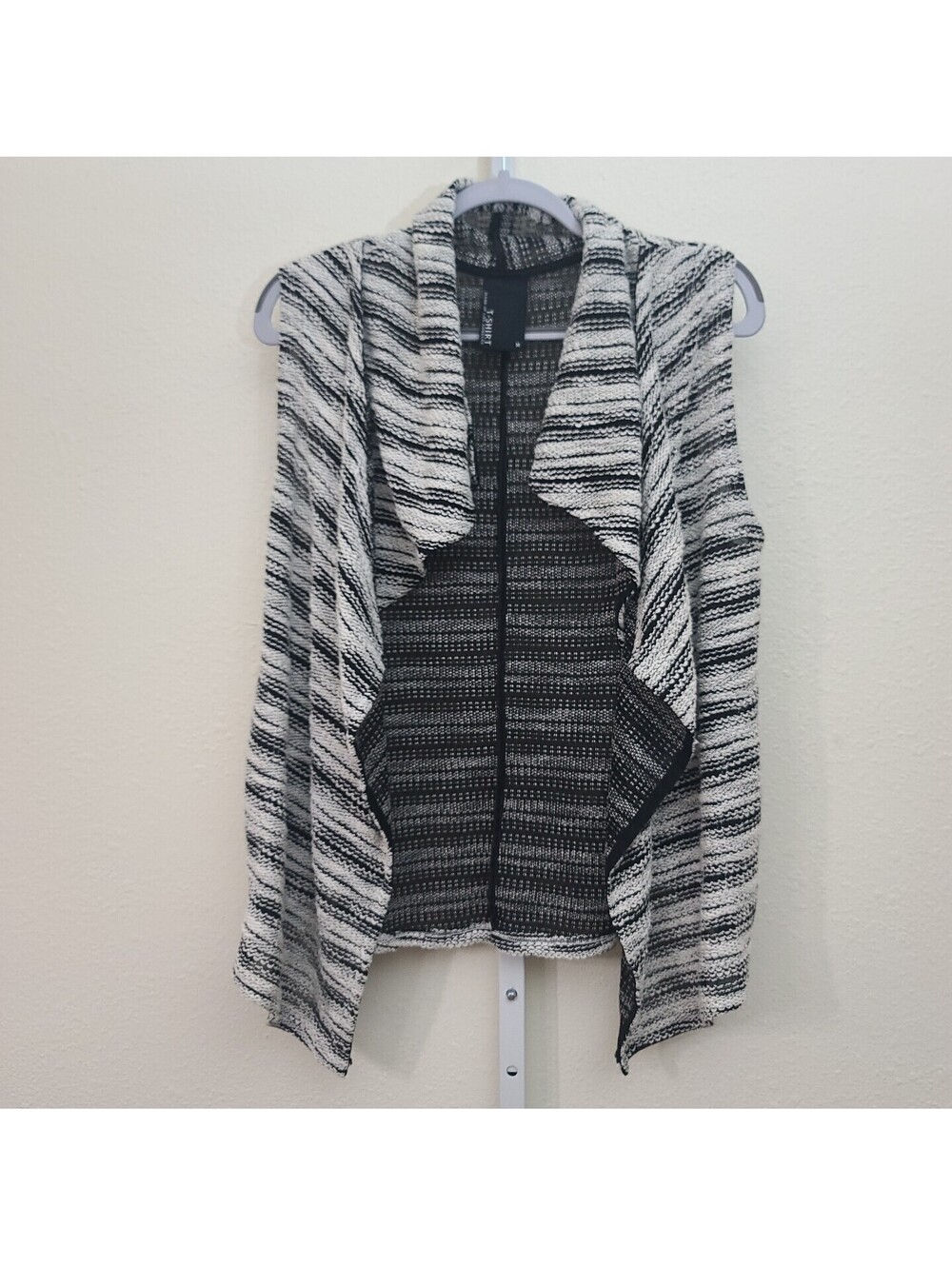 Anthropologie Dolan Mimeo Vest Size M Marled Knit Striped Waterfall Open Pockets
